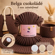 5 mm zsinórfonal Belga csokoládé színben - Panka -