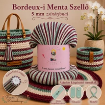 5 mm zsinórfonal Bordeaux-i Menta-szellő színben - Panka -