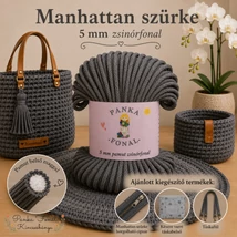 5 mm zsinórfonal Manhattan szürke színben - Panka -