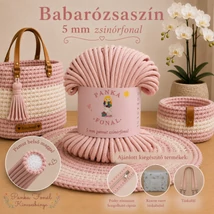 5 mm zsinórfonal Babarózsaszín színben - Panka -