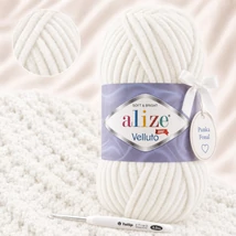 Alize Velluto Krém - 62 -