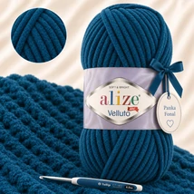 Alize Velluto Petrolkék - 646 -