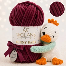 Wolans Bunny Baby zsenília, plüss fonal  Bizánci bíbor színű 100-66
