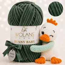 Wolans Bunny Baby zsenília, plüss fonal  Agave zöld színű 100-79