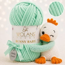 Wolans Bunny Baby zsenília, plüss fonal Jáde zöld színű 100-57