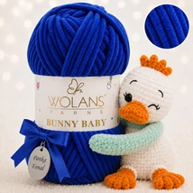 Wolans Bunny Baby zsenília, plüss fonal Királykék színű 100-68
