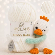Wolans Bunny Baby zsenília, plüss fonal Gyöngyszem színű 100-71