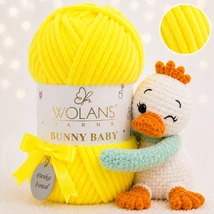 Wolans Bunny Baby zsenília, plüss fonal Diszkó sárga színű 100-14