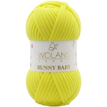 Wolans Bunny Baby zsenília, plüss fonal  Citromhab színű 100-84