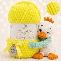 Wolans Bunny Baby zsenília, plüss fonal  Citromhab színű 100-84