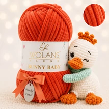 Wolans Bunny Baby zsenília, plüss fonal  Tökfény színű 100-89
