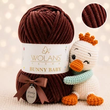 Wolans Bunny Baby zsenília, plüss fonal  Kakaóbarna színű 100-94