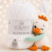 Wolans Bunny Baby zsenília, plüss fonal  Hófehérke színű 100-01