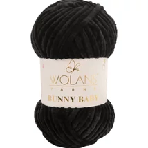 Wolans Bunny Baby zsenília, plüss fonal  Fekete színű 100-10