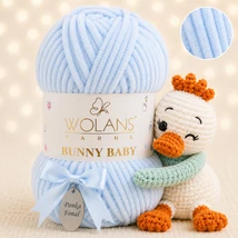 Wolans Bunny Baby zsenília, plüss fonal  Babakék színű 100-11