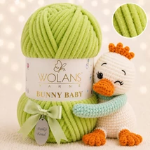 Wolans Bunny Baby zsenília, plüss fonal  Pisztácia színű 100-46