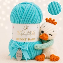 Wolans Bunny Baby zsenília, plüss fonal  Smaragdzöld színű 100-56