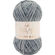 Wolans Bunny Baby zsenília, plüss fonal  Grafitszürke színű 100-09