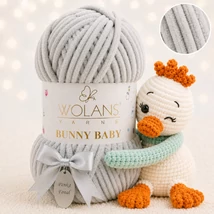 Wolans Bunny Baby zsenília, plüss fonal  Ezüst színű 100-36