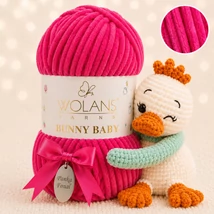 Wolans Bunny Baby zsenília, plüss fonal  Magenta színű 100-07