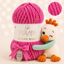Wolans Bunny Baby zsenília, plüss fonal  Mályva színű 100-22
