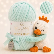 Wolans Bunny Baby zsenília, plüss fonal  Menta zöld színű 100-23