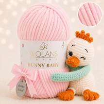 Wolans Bunny Baby zsenília, plüss fonal  Pink színű 100-06