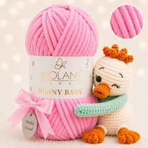 Wolans Bunny Baby zsenília, plüss fonal  Rózsa színű 100-31
