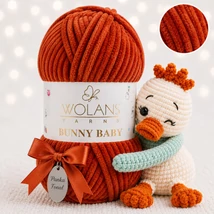 Wolans Bunny Baby zsenília, plüss fonal  Terrakotta színű 100-27