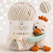 Wolans Bunny Baby zsenília, plüss fonal  Testszínű 100-34