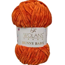 Wolans Bunny Baby zsenília, plüss fonal  Sütőtök színű 100-77