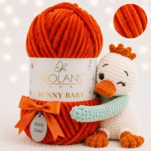 Wolans Bunny Baby zsenília, plüss fonal  Sütőtök színű 100-77