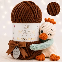 Wolans Bunny Baby zsenília, plüss fonal  Sötétbarna színű 100-40