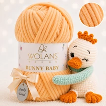Wolans Bunny Baby zsenília, plüss fonal  mangó színű 100-43