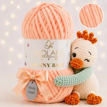 Wolans Bunny Baby zsenília, plüss fonal Mandarin színű 100-65