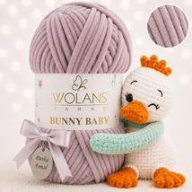 Wolans Bunny Baby zsenília, plüss fonal  Élénkebb púder rózsaszín színű 100-53