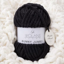 Bunny Home Jumbo plüssfonal, zsenília fonal - Fekete - 200-10