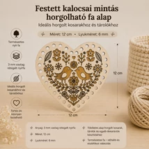 Festett kalocsai mintás-1 horgolható fa alap