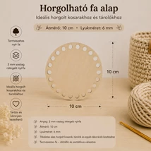 10 cm horgolható fa alap