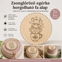 Zsonglőröző egérke horgolható fa alap