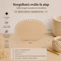 kicsi ovális horgolható fa alap