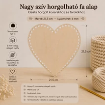 nagy szív horgolható fa alap