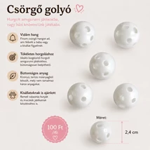2,4 cm fehér csörgő