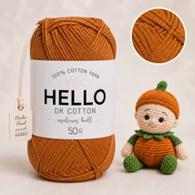 Hello DK 100 % pamut fonal - 166 - Fahéjas tekercs