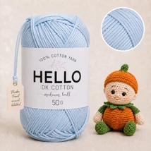 Hello DK 100 % pamut fonal - 145 - Felhő-kék