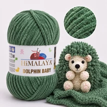 Himalaya Dolphin Baby zsenília, plüss fonal - 80360 - Tujazöld