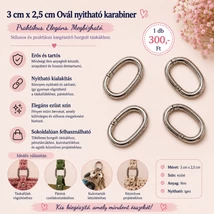 3 cm ovális karabiner - ezüst -