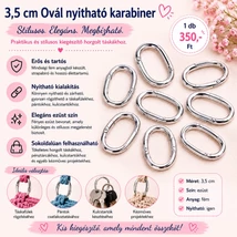 3,5 cm ovális karabiner - ezüst -