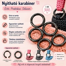 3 cm acélszürke színű nyitható karabiner