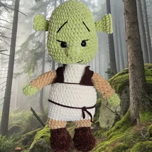 Horgolt Shrek figura – 45 cm – puha zsenília fonalból